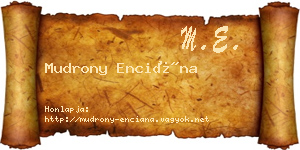 Mudrony Enciána névjegykártya